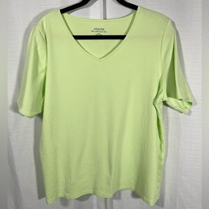 Chico's The Ultimate Tee Women's Size 3 (US XL/16) Lime Green